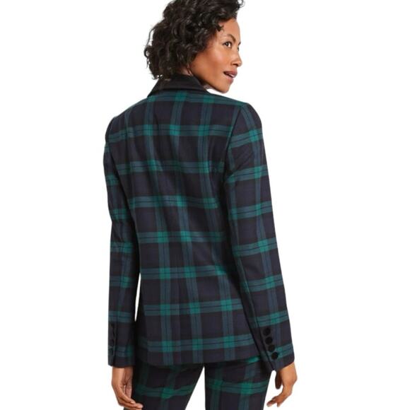 Talbots Womens Dashing Tartan Plaid Wool Blend Holiday Work Blazer Sz 14 - Picture 2 of 11
